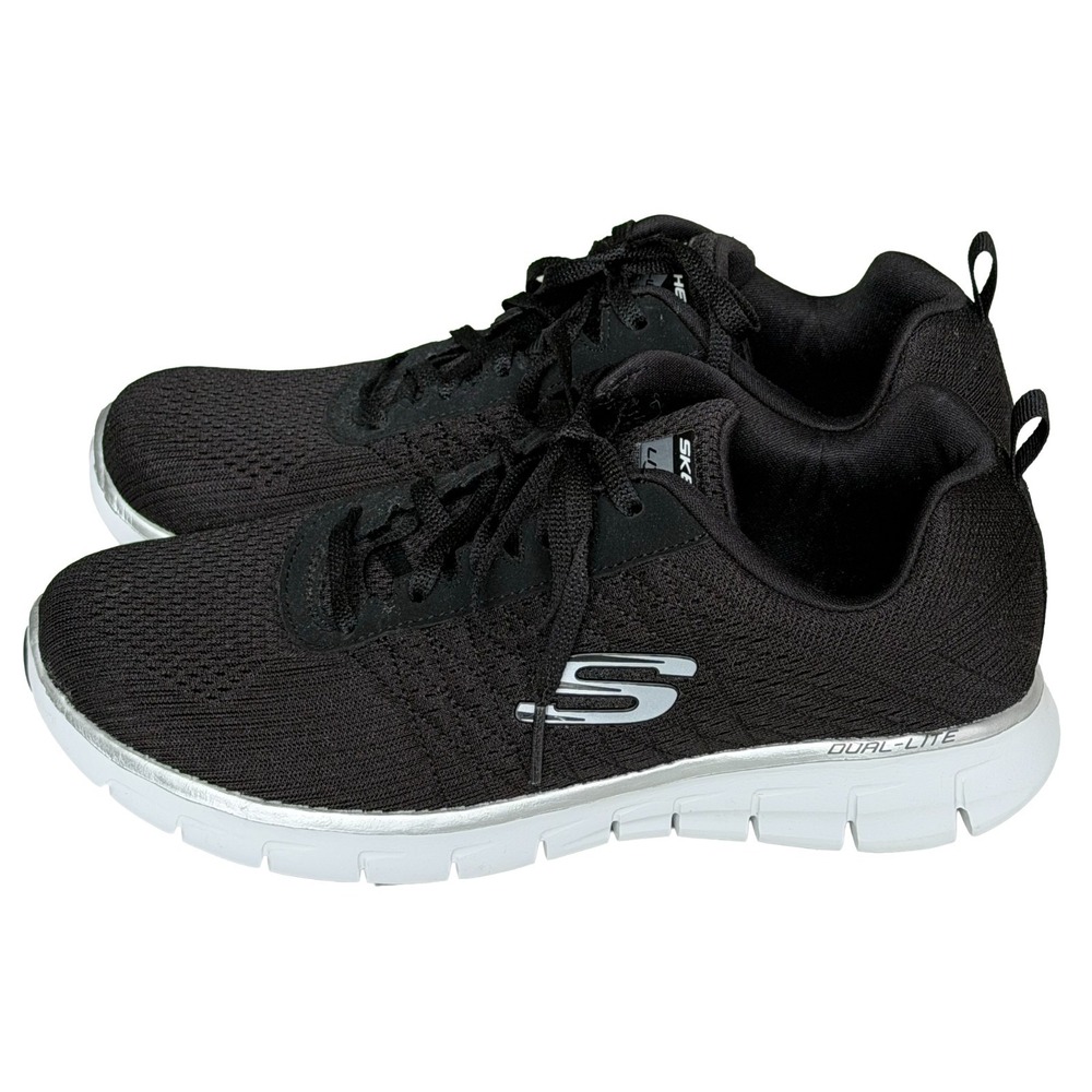 Skechers Women's 8W Dual Lite Black Sneakers Walking Shoes
